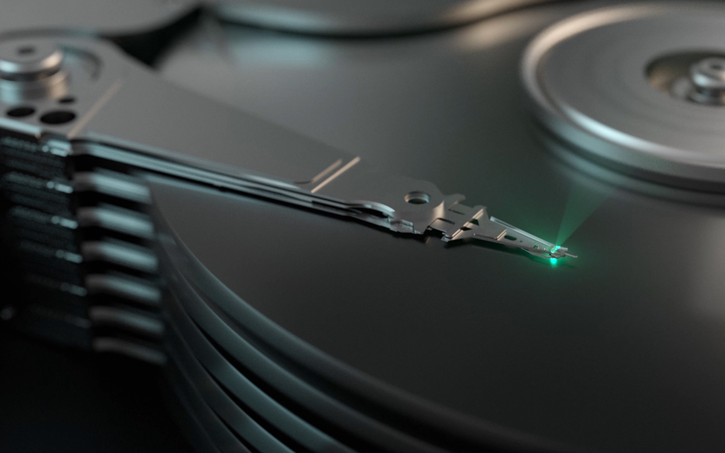 Internal hard drive image showcasing Mozaic technology.