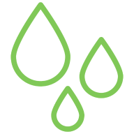 Water droplet green icon.