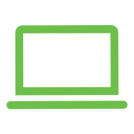A green laptop icon.