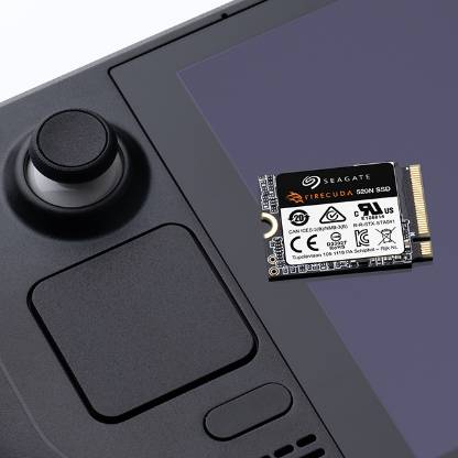 FireCuda® gaming SSD sitting on top of a black gaming controller.