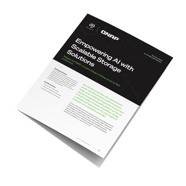 Front cover of solution brief, titled Empowering AI with Scalable Storage Solutions