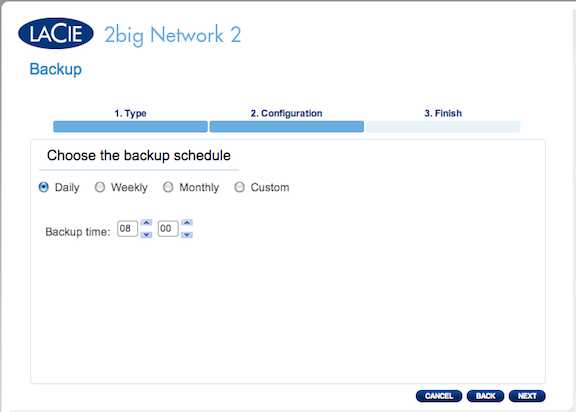 Backup schedule